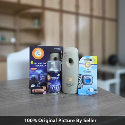 Airway Automatic Air Freshener Machine with Refill+Free Car Air Refreshener– Blue De World | Perfume Based Fragrance