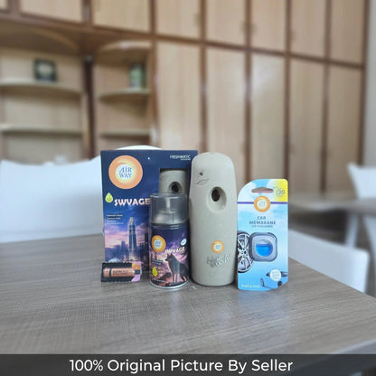 Airway Automatic Air Freshener Machine with Refill+Free Car Air Freshener Swvage | Perfume Based Fragrance