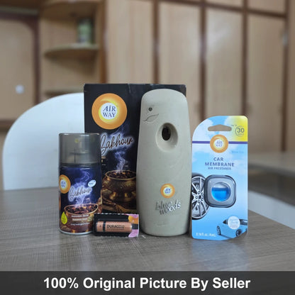 Airway Automatic Air Freshener Machine with Refill+Free Car Air Freshener  Bakhour | Oil Based Fragrance