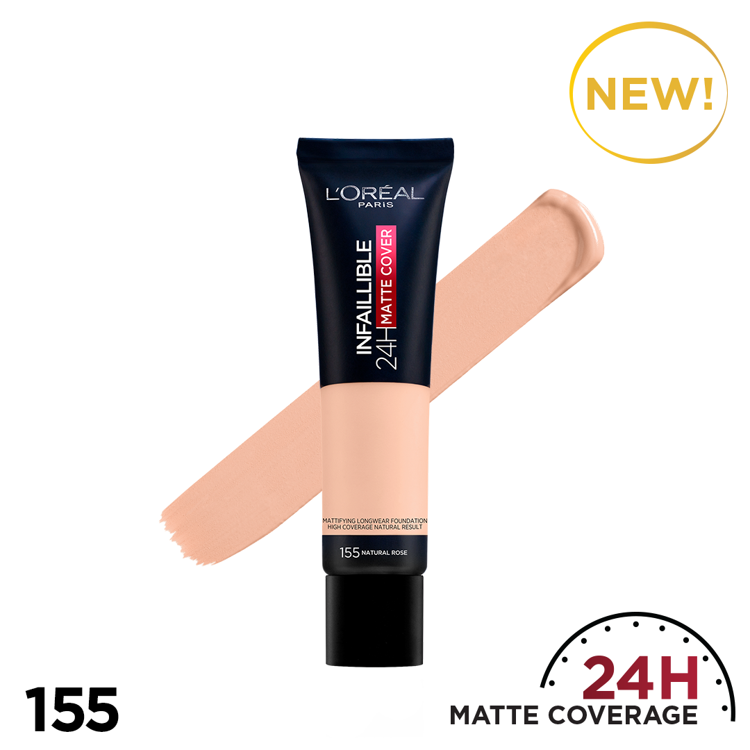 L’Oréal Paris Infallible Foundation Tube – Shades 10 Light Ivory / 12 Natural Beige / 155 Medium Beige – Made by Paris