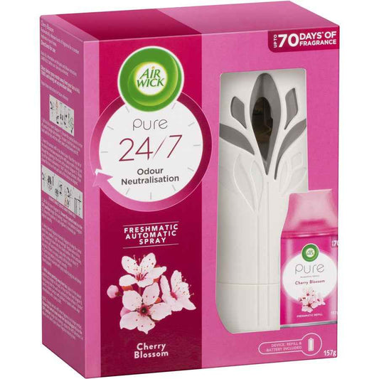 Air Wick Automatic Spray Machine + Refill – Cherry Blossom (Up to 70 Days Freshness)