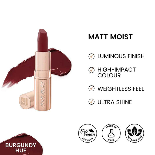 ST London - Matt Moist Long-Lasting Lipstick - Burgundy Hue
