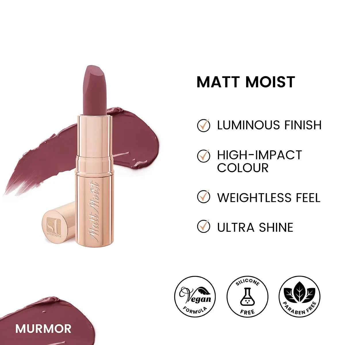 ST London - Matt Moist Long-Lasting Lipstick - Murmor