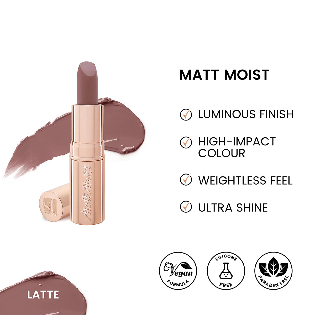 ST London - Matt Moist Long-Lasting Lipstick - Latte