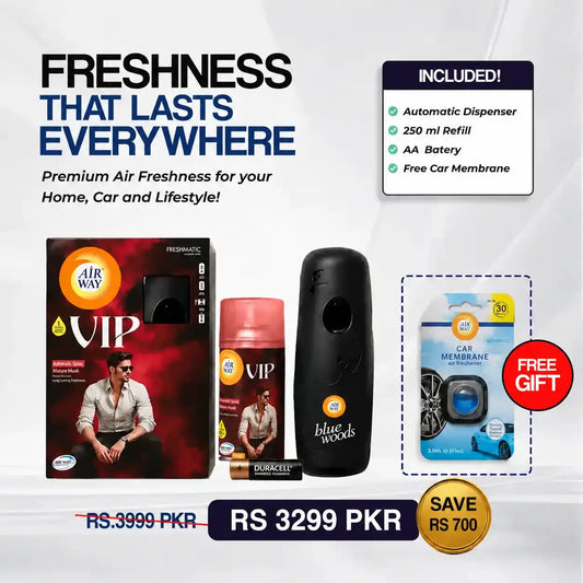 Airway Automatic Air Freshener Machine with Refill+Free Car Air Refreshener  VIP Edition | Perfume Based Fragrance