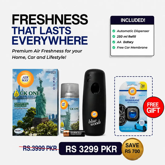 Airway Automatic Air Freshener Machine with Refill+Free Car Air Refreshener CK@ONE| Perfume Based Fragrance