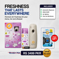 Airway Automatic Air Freshener Machine with Refill+Free Car Air Refreshener– Luxury Lilac and Lotus | Flower Based Fragrance - Long Lasting Freshness