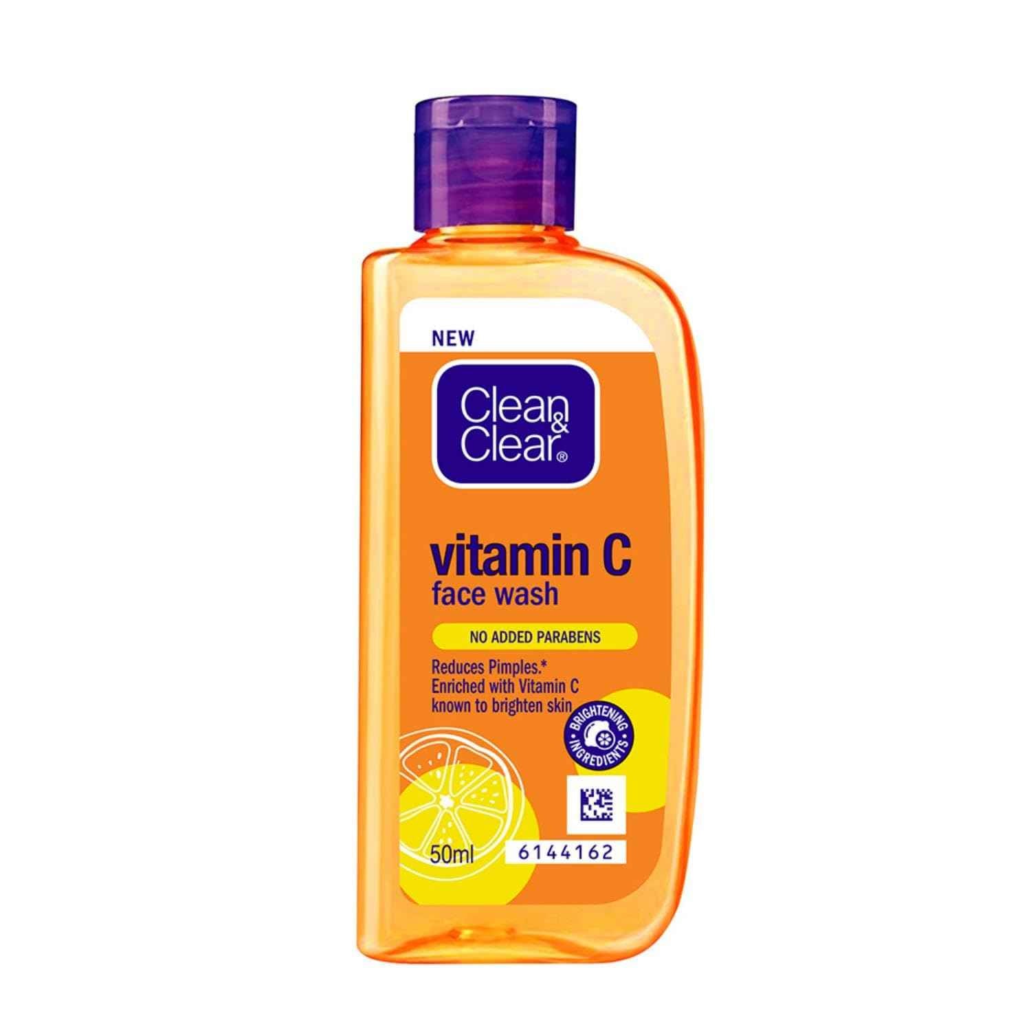 Clean & Clear Vitamin C Face Wash 50 ml – Brightening Acne Spot Gel Cleanser