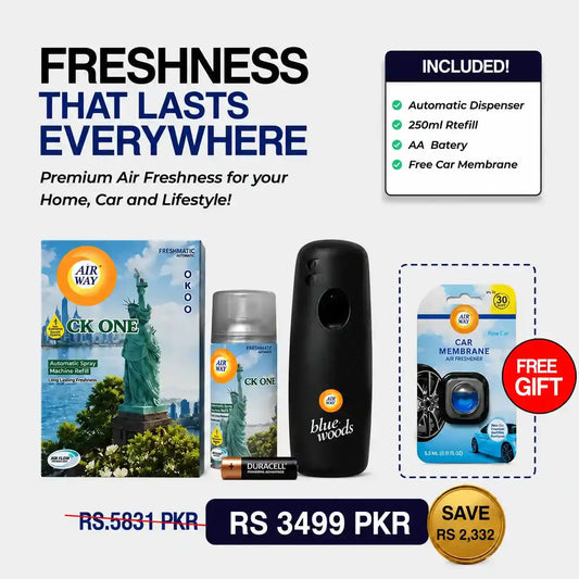 Airway Automatic Air Freshener Machine with Refill+Free Car Air Refreshener CK@ONE| Perfume Based Fragrance