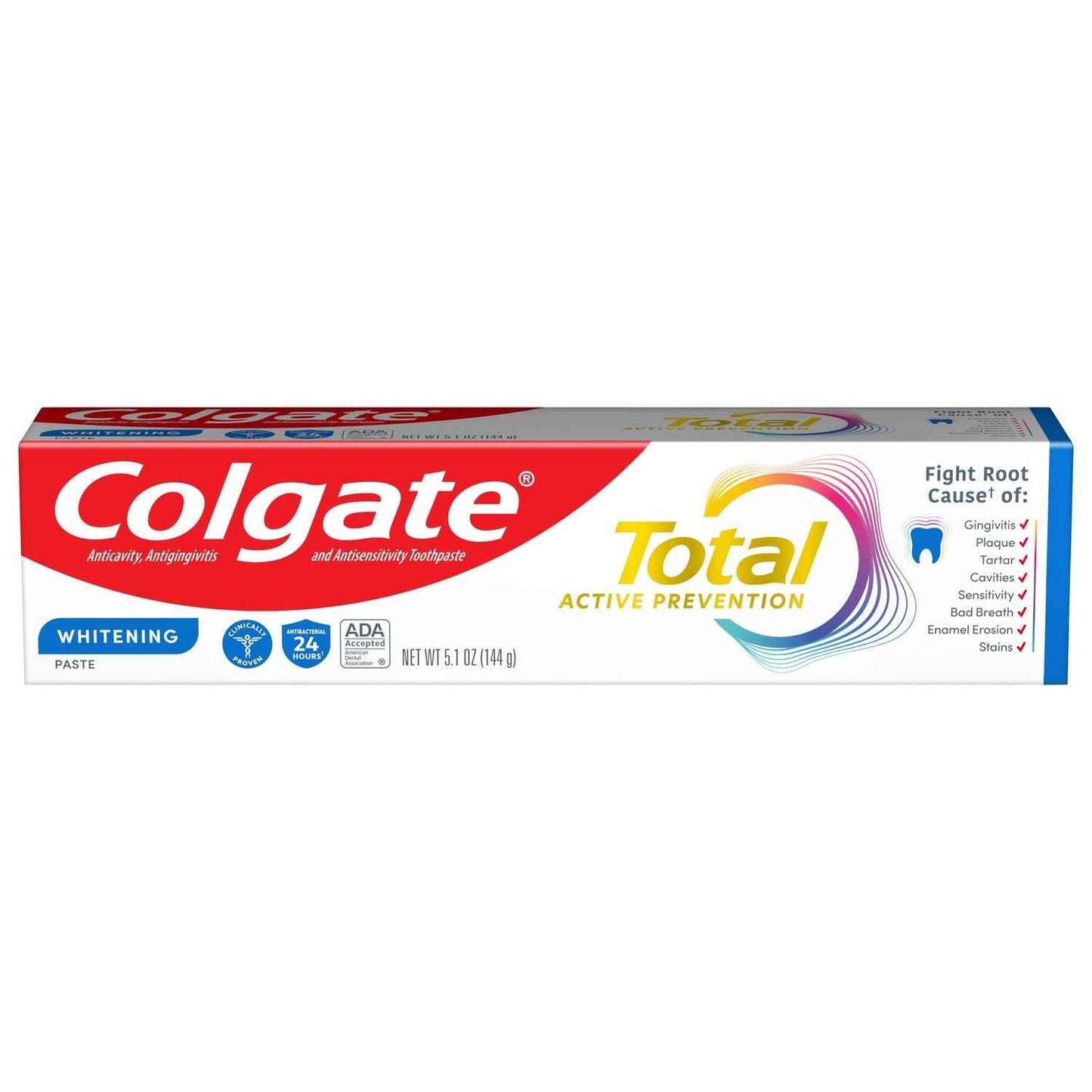 Colgate Total® Active Prevention Original Toothpaste – 100 g | 7‑in‑1 Protection & 24h Antibacterial Care