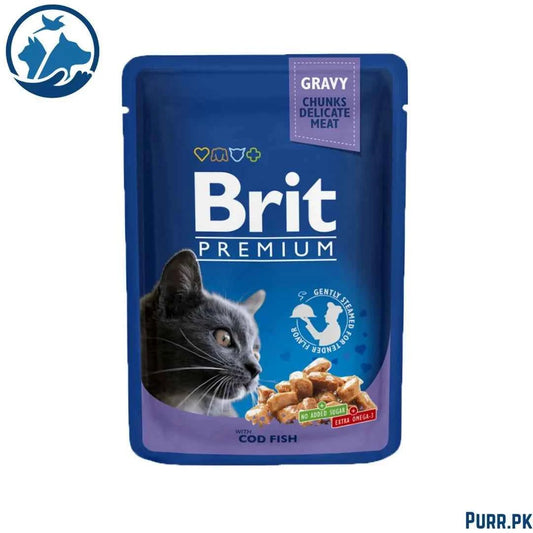 Brit Premium Cat Pouch – Cod Fish in Gravy (100g)