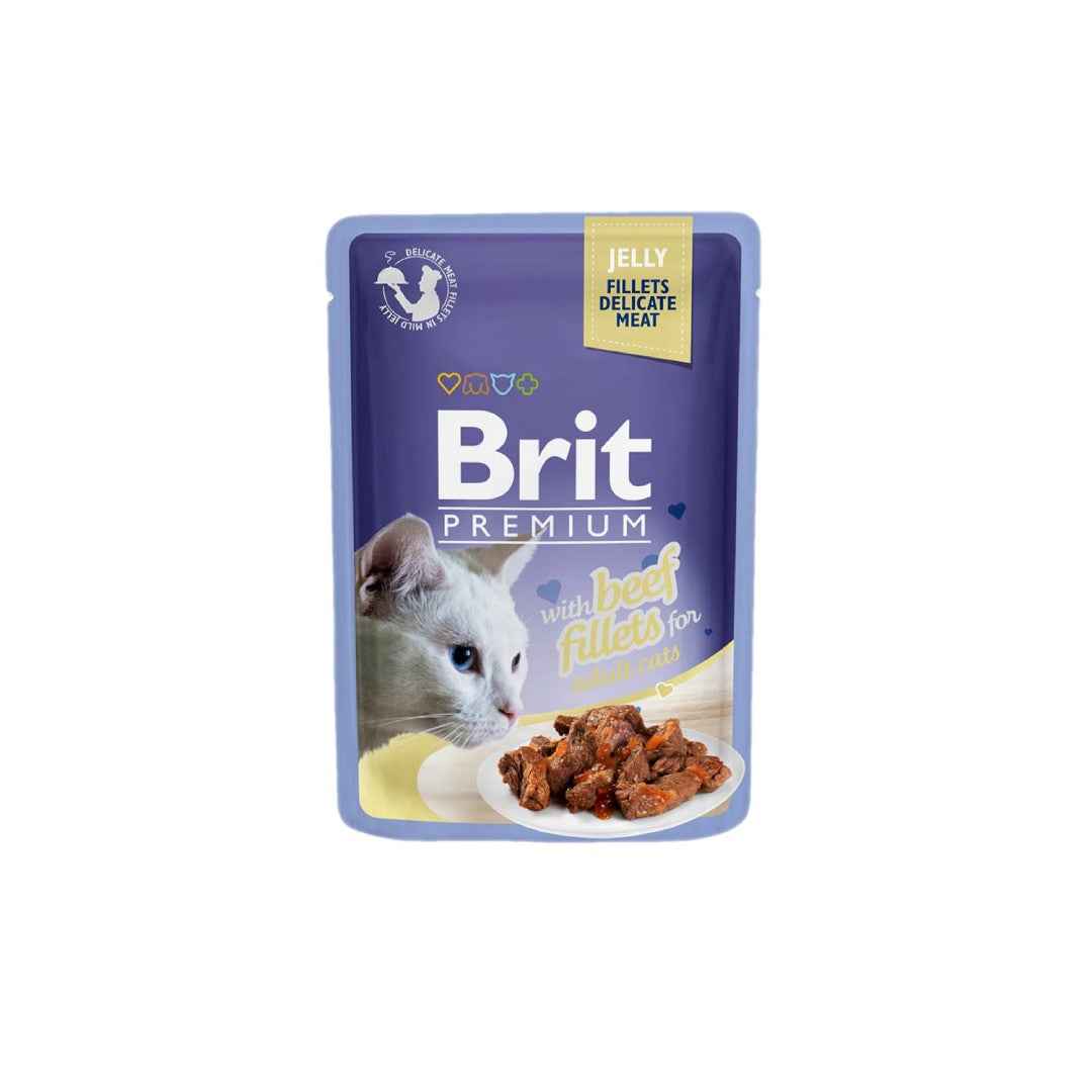 Brit Premium - Jelly - with Beef Fillets for Adult Cats - 85g