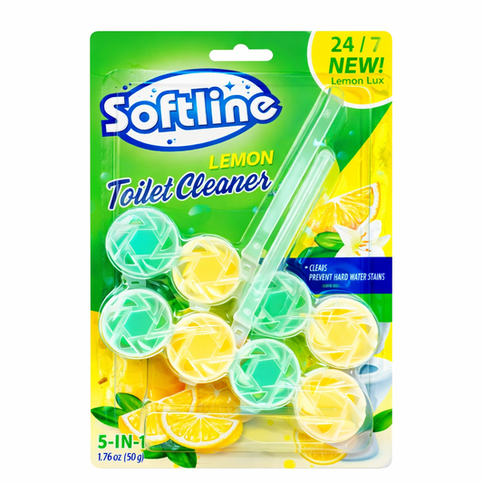 Softline Lemon Toilet Cleaner -2 HANGERS IN 1 | 24/7 Fresh Aroma Lux | Long Lasting | 50g