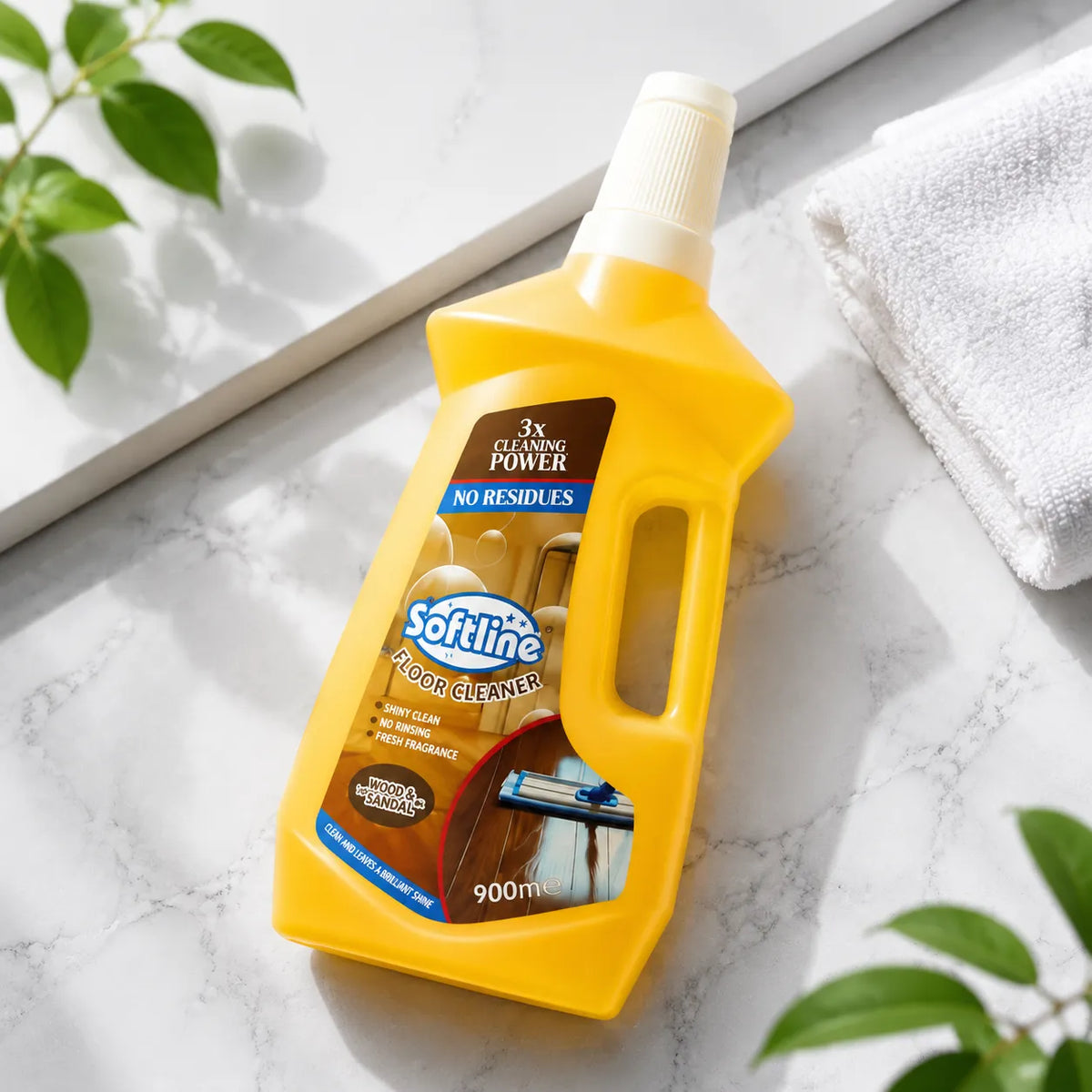 Softline Floor Cleaner – Wood & Wood Floor 900ml | 3x Cleaning Power, No Residues