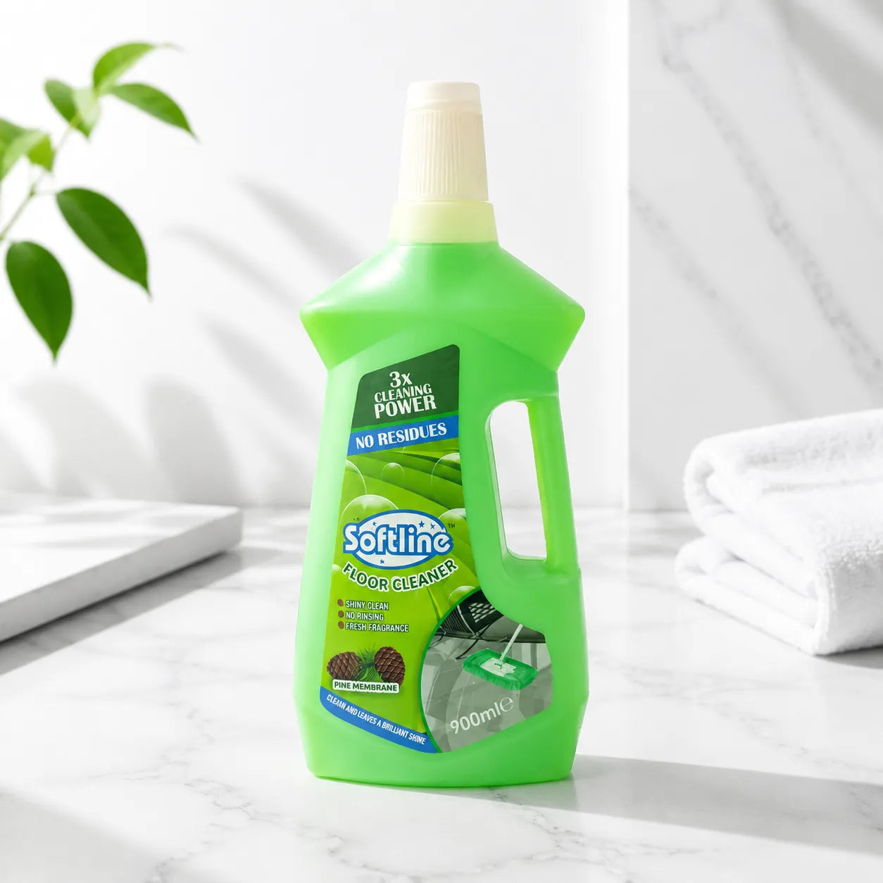 Softline Floor Cleaner – Pine Membrane 900ml | 3x Cleaning Power, No Residues