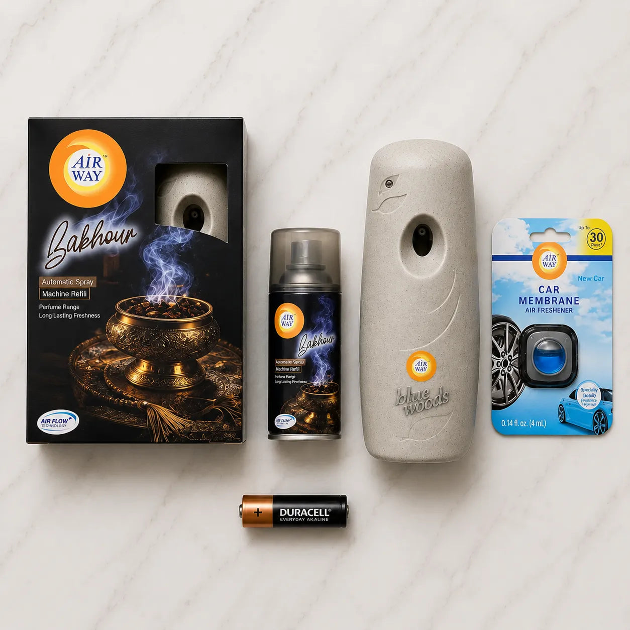 Airway Automatic Air Freshener Machine with Free Car Air Freshener & Refill – Bakhour | Oil Based Fragrance