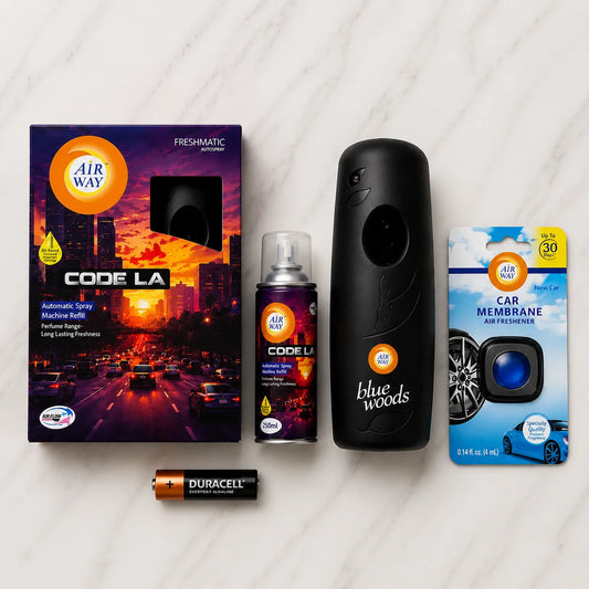 Airway Automatic Air Freshener Machine with Free Car Air Freshener & Refill - Code LA | Perfume Based Fragrance