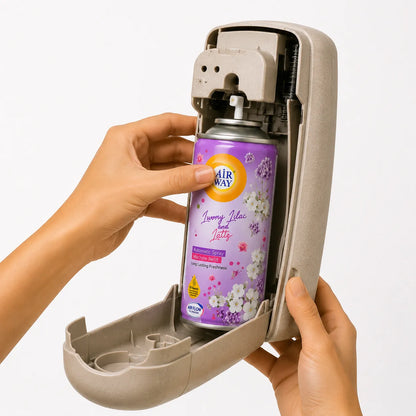 Airway Automatic Air Freshener Machine with Refill+Free Car Air Refreshener– Luxury Lilac and Lotus | Flower Based Fragrance - Long Lasting Freshness