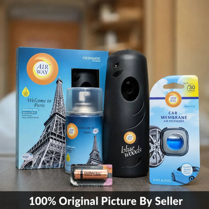 Airway Automatic Air Freshener Machine with Free Car Air Freshener & Refill – Welcome to Paris | Perfume Based Fragrance