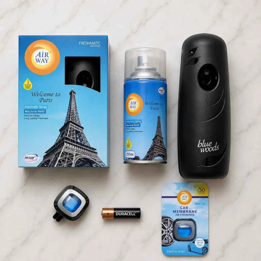 Airway Automatic Air Freshener Machine with Free Car Air Freshener & Refill – Welcome to Paris Fragrance