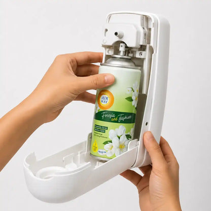 Airway Automatic Air Freshener Machine with Refill+Free Car Air Freshener – Freesia and Jasmine | Flower Based Fragrance