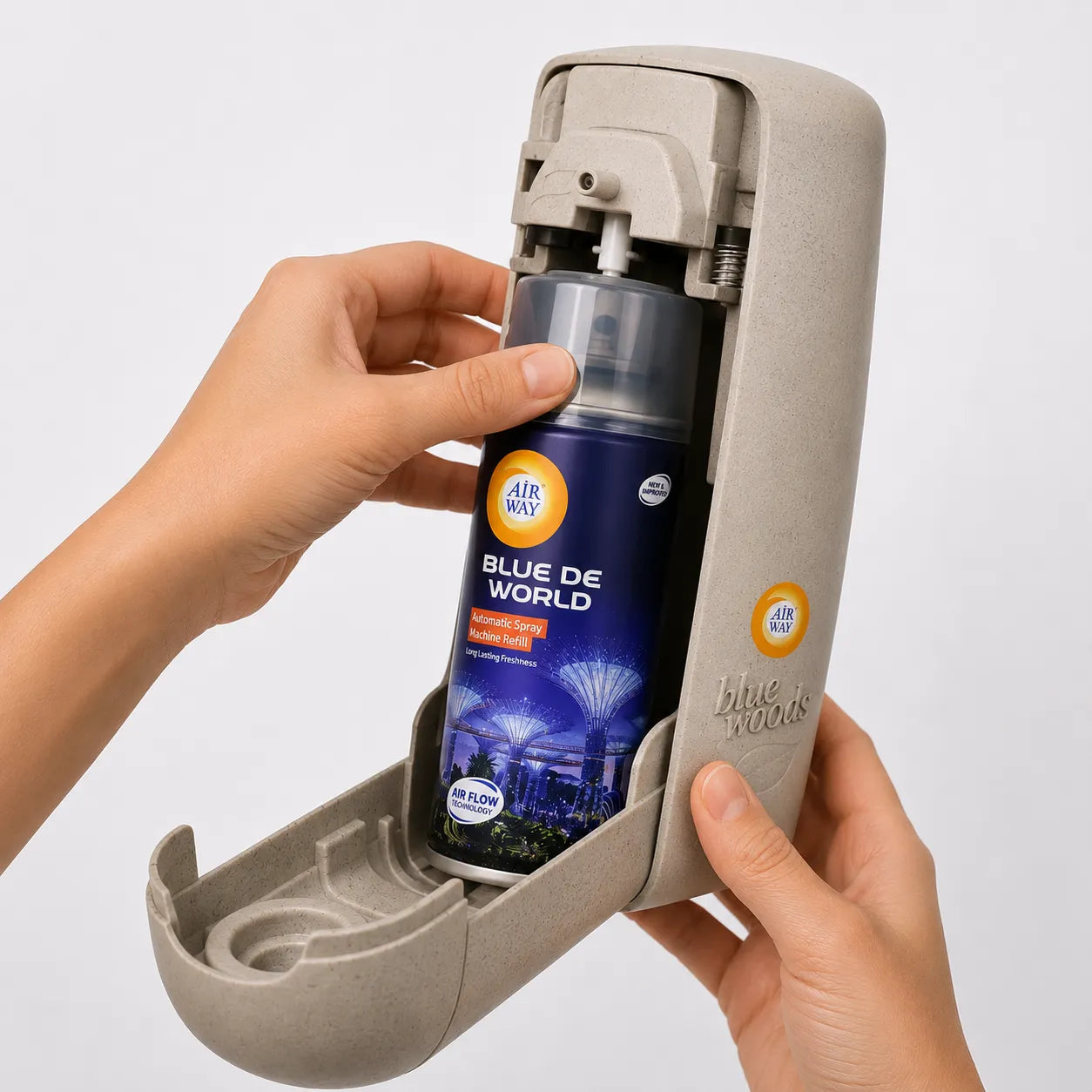 Airway Automatic Air Freshener Machine with Free Car Air Freshener & Refill – Blue De World