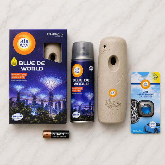 Airway Automatic Air Freshener Machine with Free Car Air Freshener & Refill – Blue De World