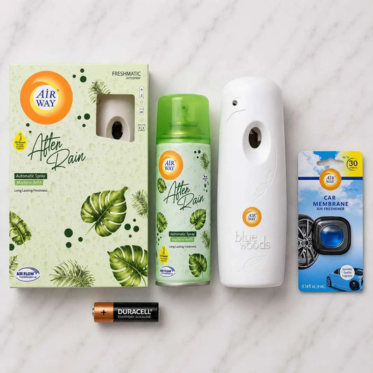 Airway Automatic Air Freshener Machine with Free Car Air Freshener & Refill - After Rain