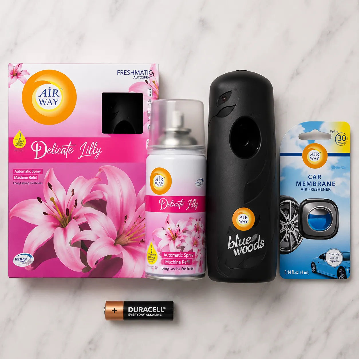 Airway Automatic Air Freshener Machine with Free Car Air Freshener & Refill – Delicate Lily