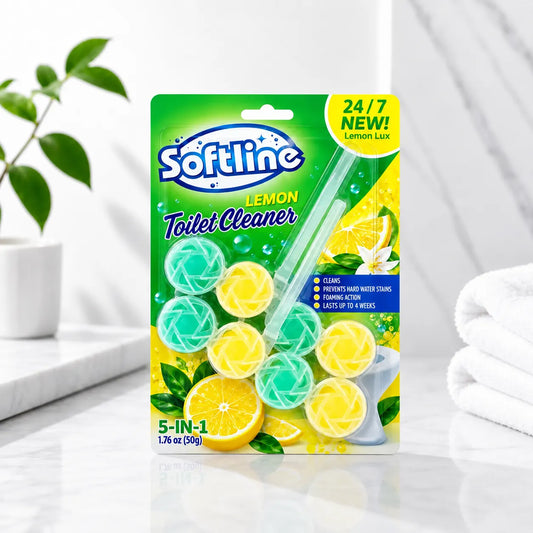 Softline Lemon Toilet Cleaner -2 HANGERS IN 1 | 24/7 Fresh Aroma Lux | Long Lasting | 50g