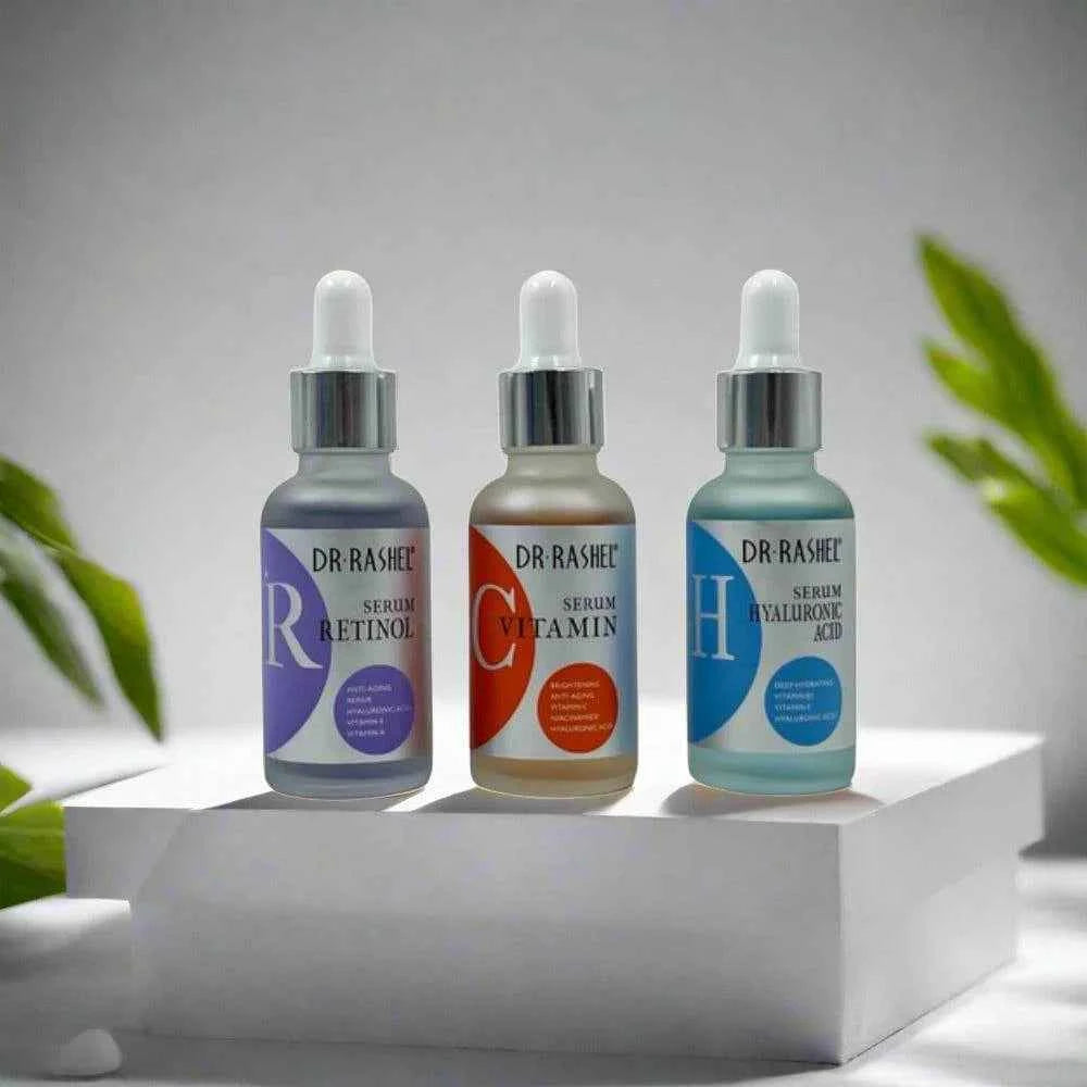Dr Rashel Facial Serum Set – 3 Pack (Anti-Aging, Vitamin C, Hyaluronic Acid & Retinol)