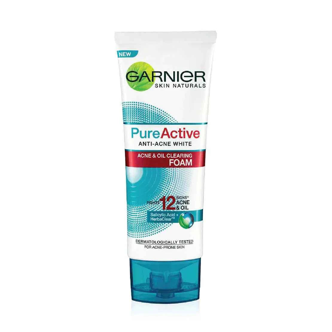 Garnier Pure Active Anti‑Acne & Oil Clearing Foam 100 ml – Salicylic Acid & Blueberry Extract Cleanser