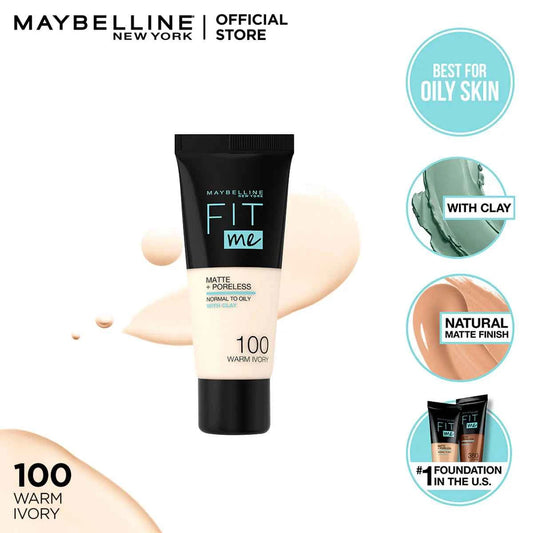 Maybelline Fit Me Matte + Poreless Foundation – Shades 110 / 100 / 95 – Made by New York