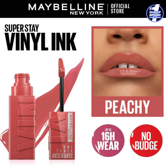Maybelline SuperStay Vinyl Ink Liquid Lipstick – Peachy – Long-Lasting High-Shine Color