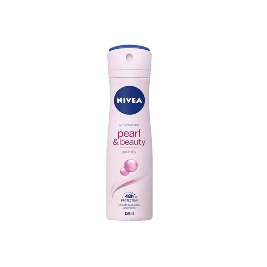 NIVEA Pearl & Beauty Anti-Perspirant Deodorant Spray – 150ml | 48-Hour Protection with Pearl Extracts & Avocado Oil | Alcohol-Free