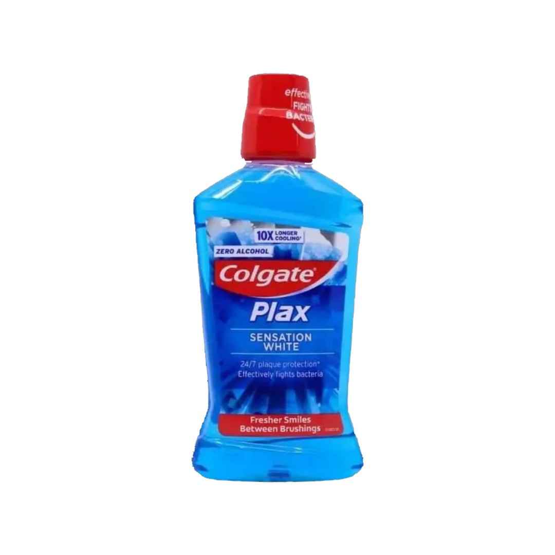 Colgate Plax Sensation White Mouthwash 500ml – Alcohol-Free, Advanced Whitening & 12-Hour Germ Protection