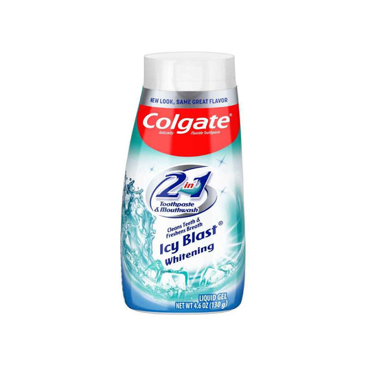 Colgate 2-in-1 Whitening Toothpaste Gel and Mouthwash – Icy Blast, 4.6 oz | Freshens Breath & Whitens Teeth