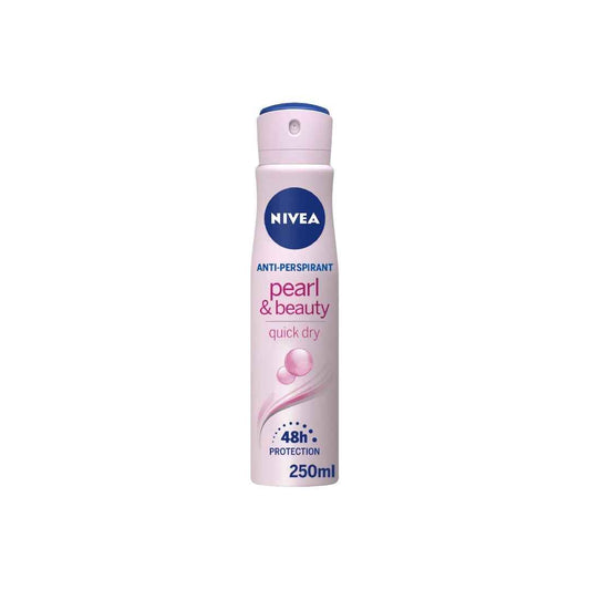 NIVEA Pearl & Beauty Anti-Perspirant Deodorant Spray – 250ml | 48-Hour Protection with Pearl Extracts & Avocado Oil | Alcohol-Free