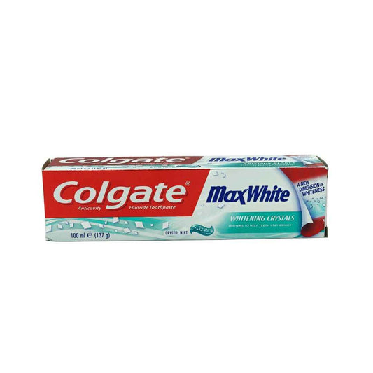 Colgate Max White Toothpaste – 100g | Instant Whitening & Stain Removal | Fresh Mint Flavor for a Radiant Smile