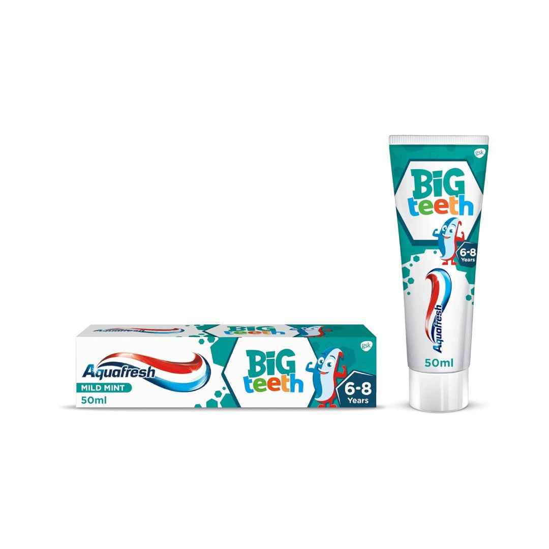 Aquafresh Big Teeth Toothpaste 50ml – Fluoride Protection for Kids Aged 6–8 Years