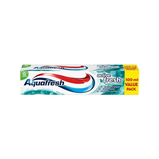 Aquafresh Active Fresh Toothpaste with Menthol – 100ml – Long-Lasting Fresh Breath & Cavity Protection