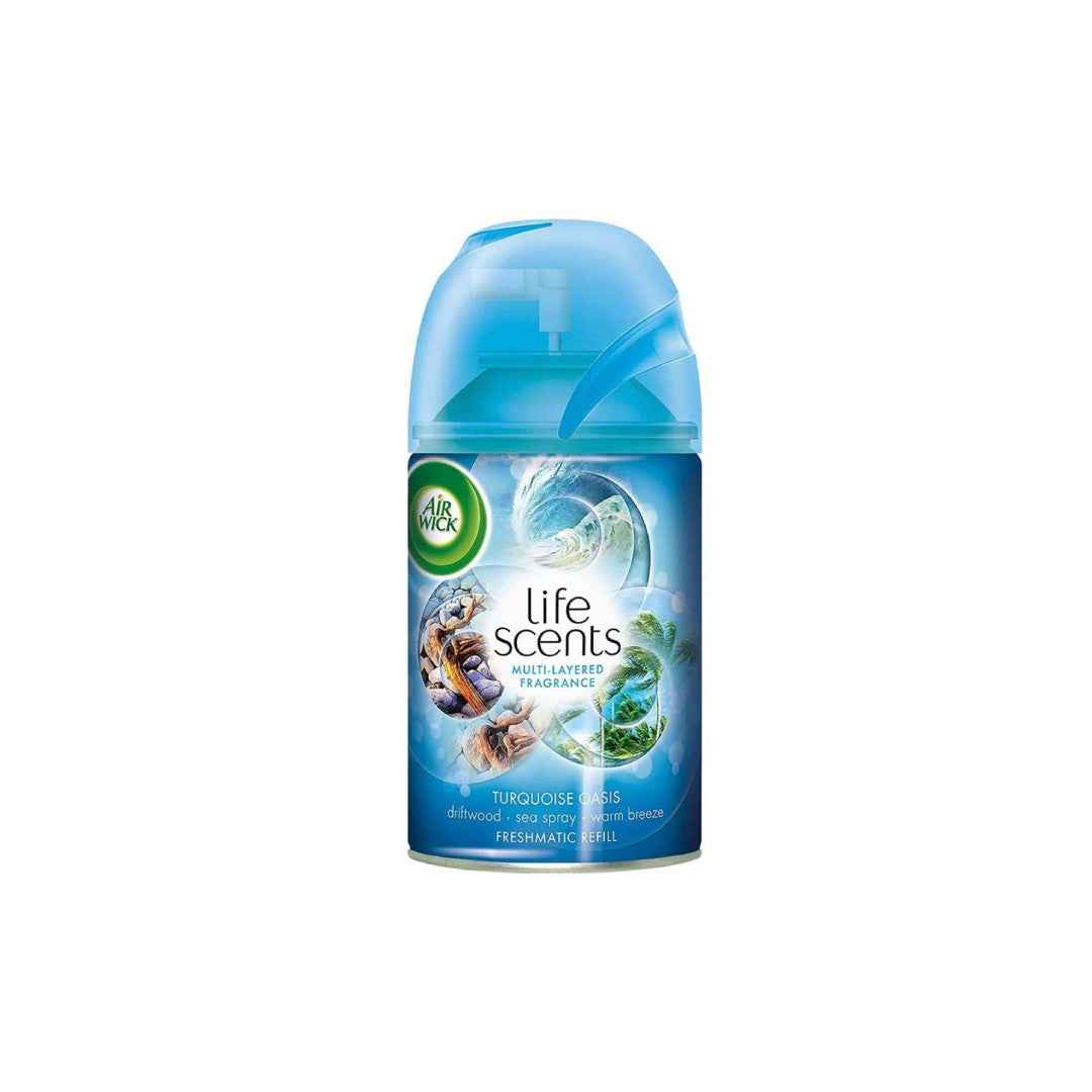 Air Wick Life Scents Freshmatic Refill – Turquoise Oasis | Driftwood, Sea Spray & Warm Breeze | Automatic Air Freshener Spray 250ml