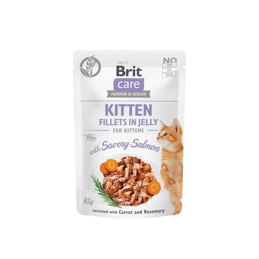 Brit Care - Fillets in Jelly - for adult cats - with Savory Salmon - 85g