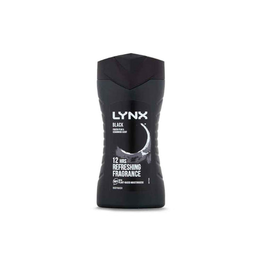 Lynx Black Body Wash for Men – Frozen Pear & Cedarwood Scent, 250ml – 12-Hour Refreshing Fragrance with Plant-Based Moisturisers