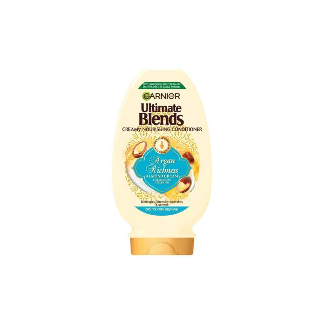 Garnier Ultimate Blends Argan Richness Conditioner – For Very Dry, Frizzy Hair, 400ml – Enriched with Argan Oil & Almond Cream