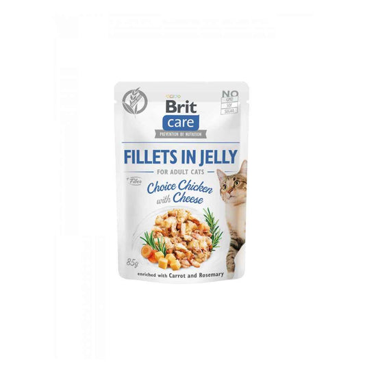 Brit Care - Fillets in Jelly - for adult cats - Choice Chicken with Cheese - 85g