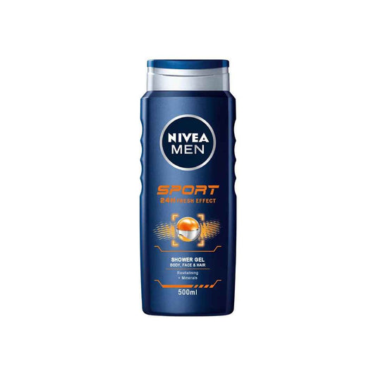 Nivea Men Sport Shower Gel 250ml/500ml – Refreshing 3-in-1 Body, Face & Hair Wash