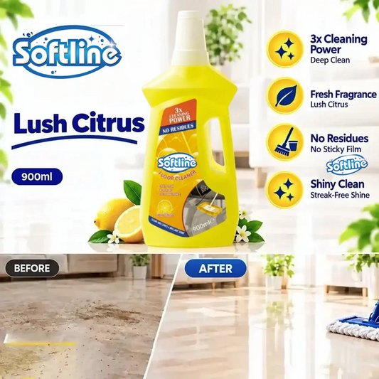 Softline Floor Cleaner – Lush Citrus 900ml | 3x Cleaning Power, No Residues
