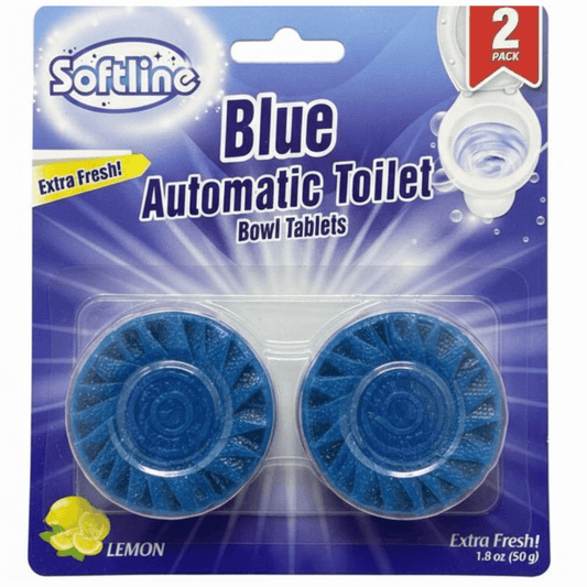 Softline Blue Automatic Toilet Bowl Cleaner – Lemon Scent Double Pack | (Made in Turkey)