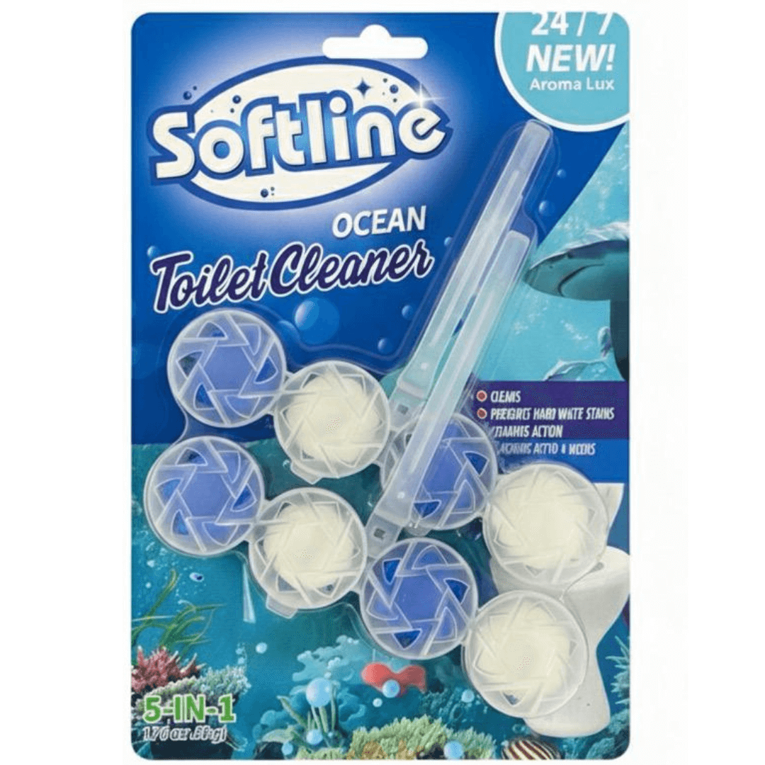 Softline Ocean Toilet Cleaner packaging with blue and white design